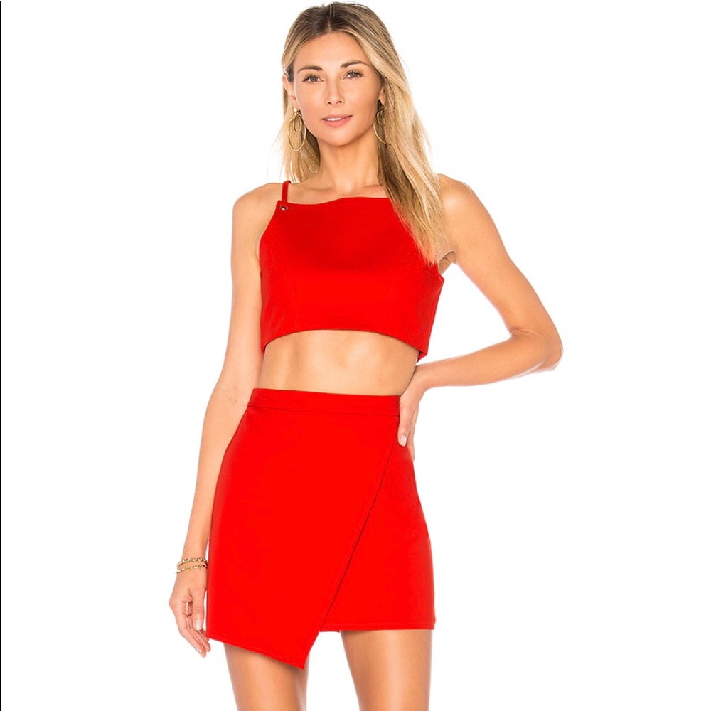 Revolve By The Way red skirt set